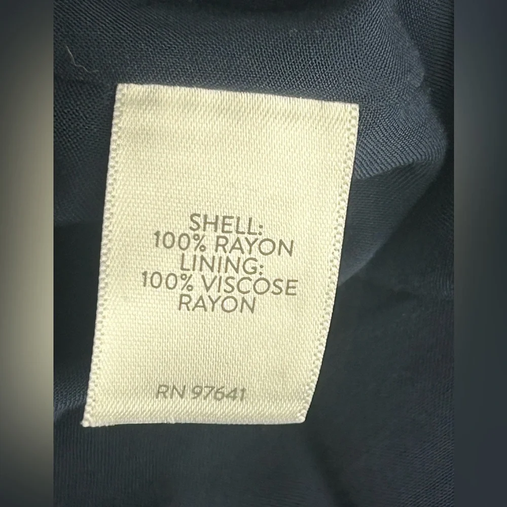 "NWT" J.Jill Navy Floral Maxi Dress Lined With Tie Waist- Size 2X - Picture 5 of 13